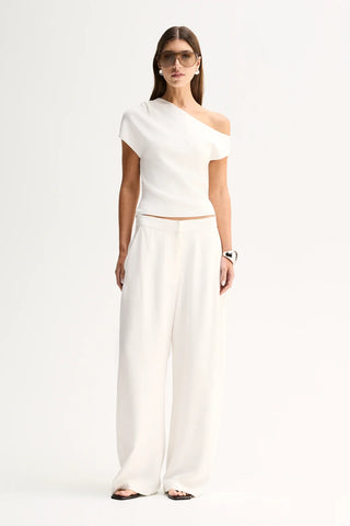 Talia Knit Top - White | Elka Collective