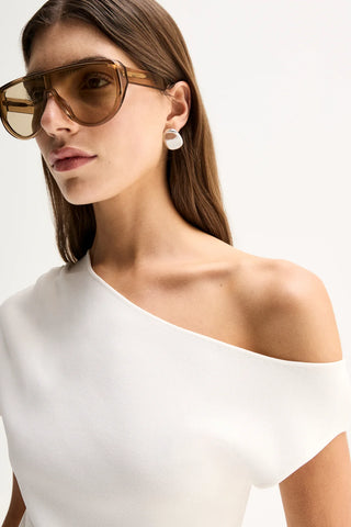 Talia Knit Top - White | Elka Collective