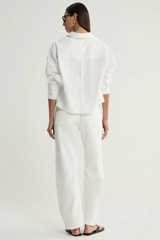 Arlo Crop Shirt - White | Elka Collective