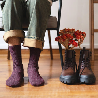 Klue Silk & Wool Socks - Burgundy