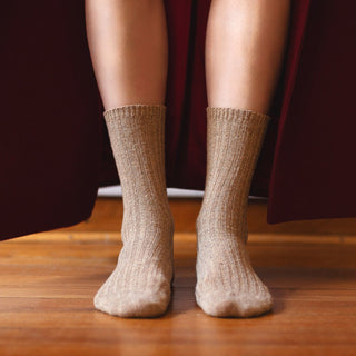 Klue Silk & Wool Socks - Beige