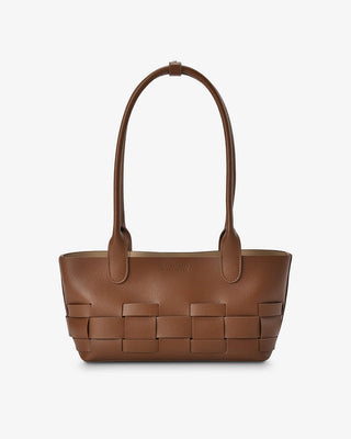 Kenley East-West Bag - Tan Saffiano | Elms + King
