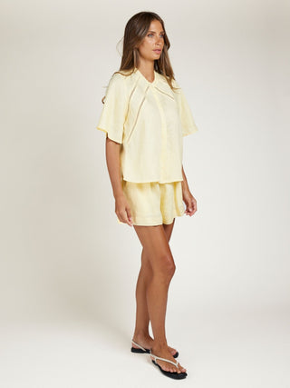 Lace Trim Top - Lemon | State of Embrace