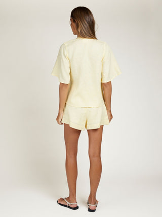 Lace Trim Top - Lemon | State of Embrace