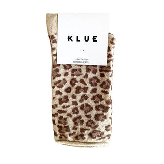 Glitter Lurex Socks – Leopard Beige | KLUE