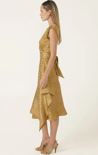 Crown Wrap Dress - Gold | Sacha Drake