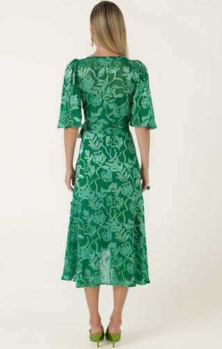 Garden Maze Wrap Dress - Green Aqua Floral | Sacha Drake