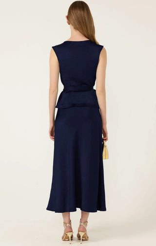 Luxe Cowl Bias Top - Navy | Sacha Drake