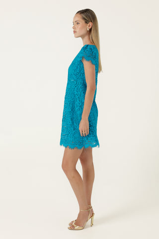 Lucinda Shift Dress - Turquoise | Sacha Drake