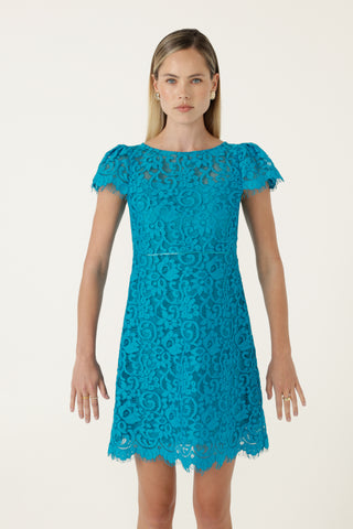 Lucinda Shift Dress - Turquoise | Sacha Drake