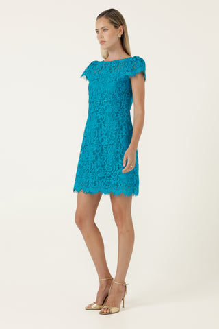 Lucinda Shift Dress - Turquoise | Sacha Drake