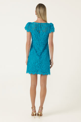 Lucinda Shift Dress - Turquoise | Sacha Drake