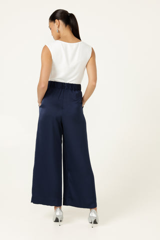 Luxe Pleated Trouser - Navy | Sacha Drake