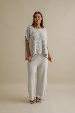 Talamaya Ladder Short Sleeve Pullover - Silver Haze