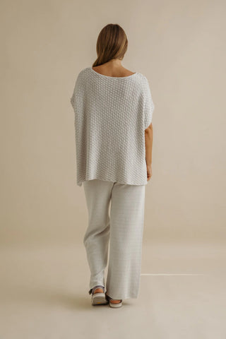 Talamaya Ladder Short Sleeve Pullover - Silver Haze