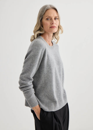 Cashmere Oversized Crewneck - Grey Marle | Laing