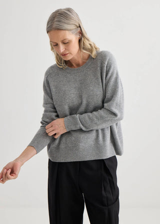 Cashmere Oversized Crewneck - Grey Marle | Laing