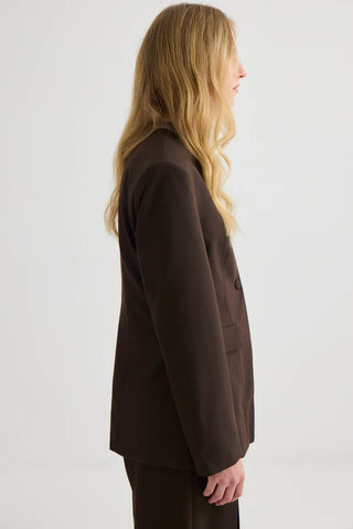 Collarless Blazer - Truffle | Laing