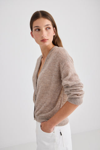 Mila Alpaca Cardigan – Hazel | Laing