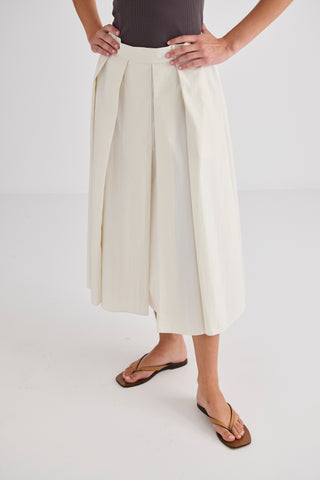 Ellis Pleated Skirt – Cream | Laing