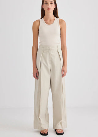 Sofia Pleat Trouser – Stripe | Laing
