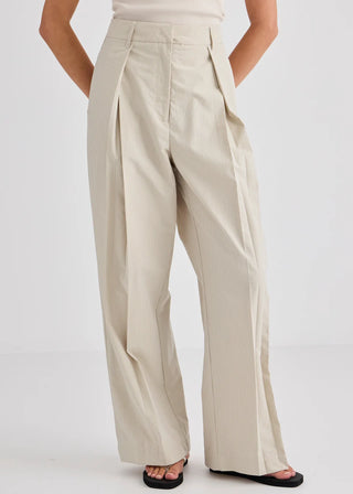 Sofia Pleat Trouser – Stripe | Laing