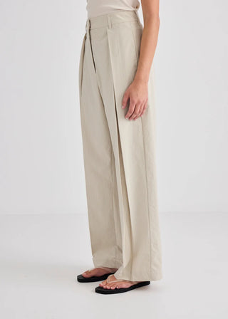 Sofia Pleat Trouser – Stripe | Laing