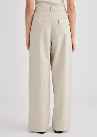 Sofia Pleat Trouser – Stripe | Laing