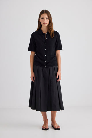 Featherlight Cashmere Shirt – Black | Laing