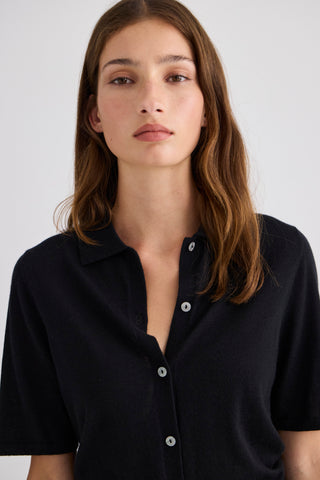 Featherlight Cashmere Shirt – Black | Laing
