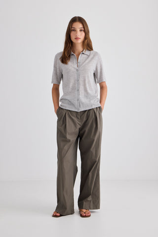 Featherlight Cashmere Shirt – Grey Marle | Laing