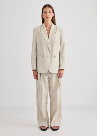 Sofia Pleat Trouser – Stripe | Laing