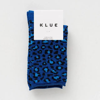 Glitter Lurex Socks – Leopard Night Blue | KLUE