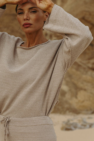 Retreat Cotton Twist Pullover – Sunset | Talamaya