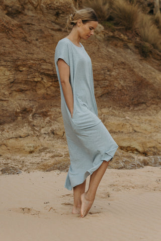 Seabreeze Short Sleeve Tee Dress – Sea | Talamaya