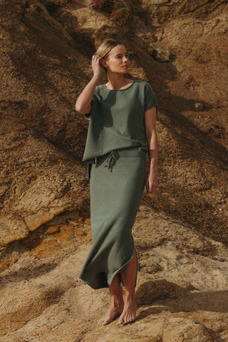 Retreat Cotton Twist Skirt – Rainforest | Talamaya