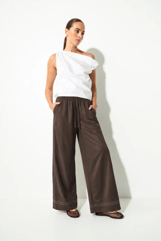 Meribel Pant - Espresso/White | Lounge the Label