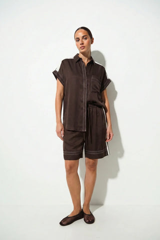 Shirt Zermat - Espresso/White | Lounge the Label