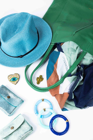 Maison Fanli Coin Purse - Metallic Aqua | Maison Fanli