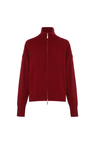 Margot Zip Jacket - Winecask Red | Huntly