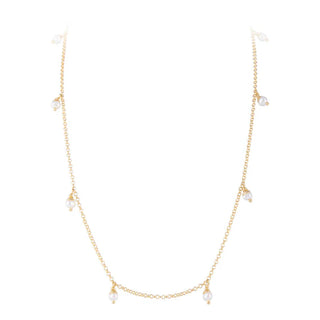 Fairley Pearl Pom Necklace Gold