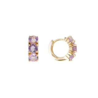 Amethyst Huggies - Gold | Fairley