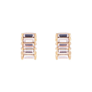 Fairley White Crystal Baguette Huggies