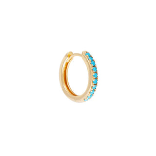 Fairley Pave Midi Hoops - Turquoise