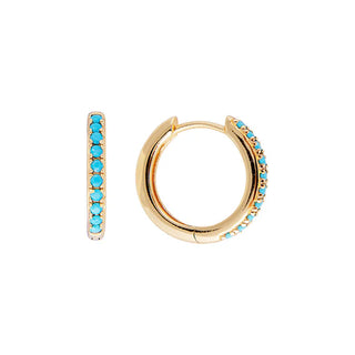 Fairley Pave Midi Hoops - Turquoise