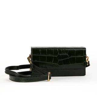 Margot Clutch - Black Croco Leather | Maison Fanli