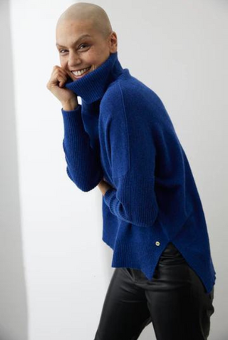 Mia Fratino | Gigi Step Roll neck Sweater | Indigo