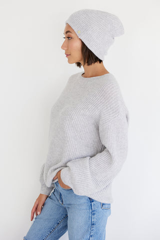 Ribbed Beanie - Foggy | Mia Fratino