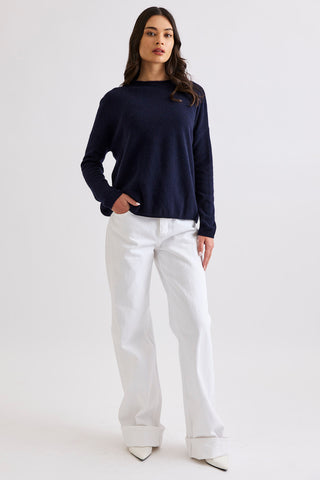 Sloane Mockneck - French Navy | Mia Fratino