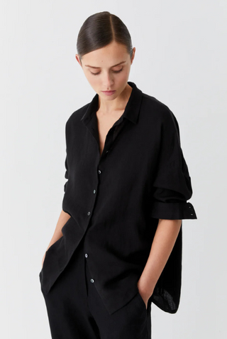 Morrison - Jaxon Linen Shirt - Black